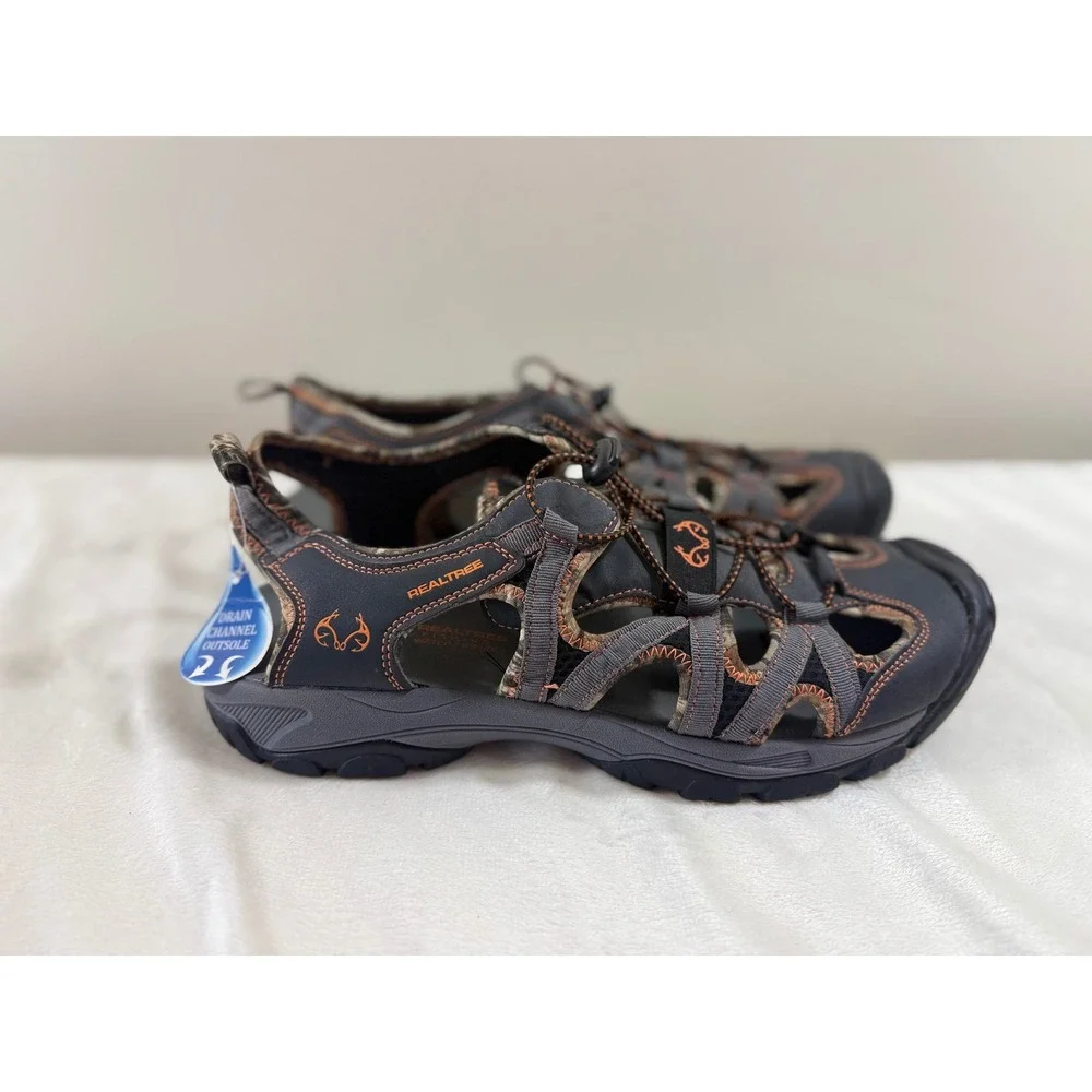Realtree Water Shoes Sport Sandals Men's Size 13 Gray Camo Fishing Hiking
